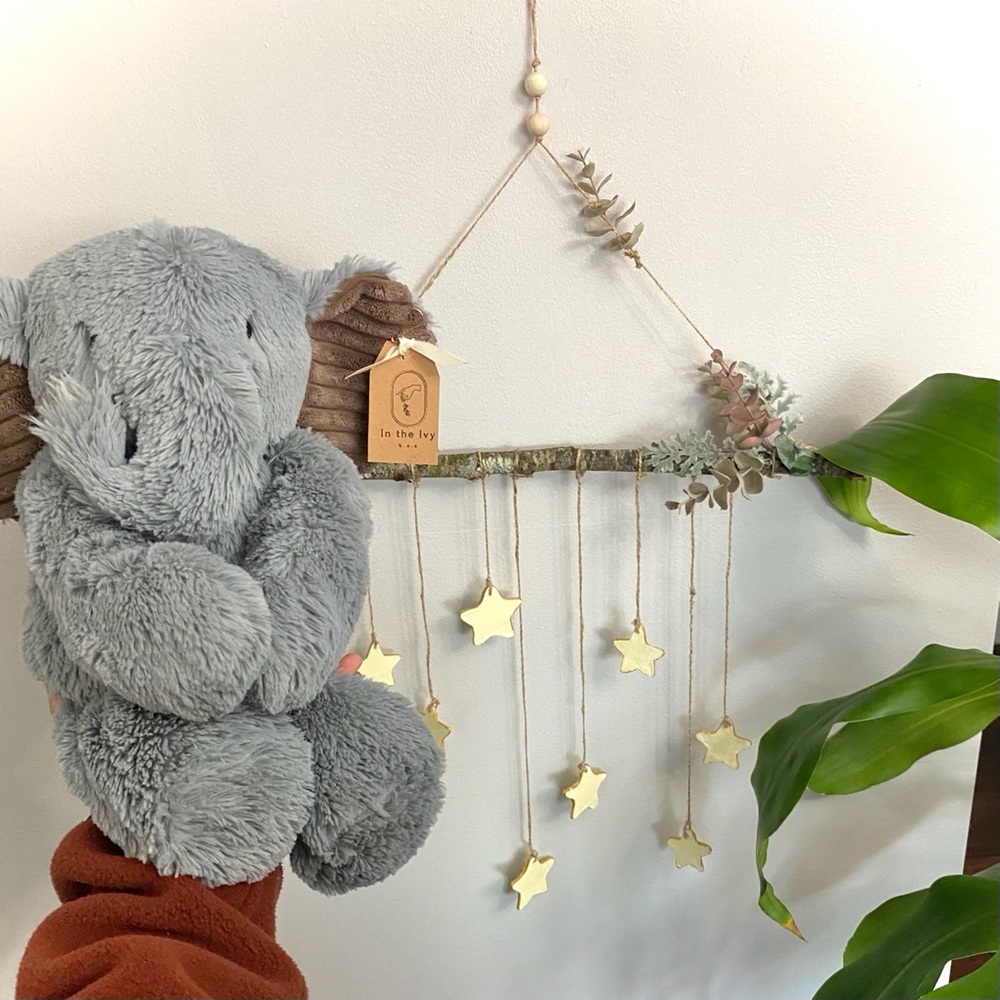 Handmade Ceramic Star Wall Hanging &Plush Elephant